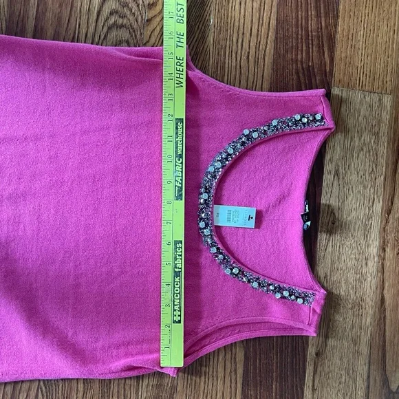 NWT Talbots Pink SP Top with Sparkling Neckline - Picture 5 of 6